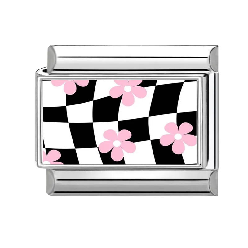 Y2K Series Heart Flowers Cherry Ball Butterfly Italian Charm Links Fit 9mm Stainless Steel Bracelet DIY Making Jewelry Gifts