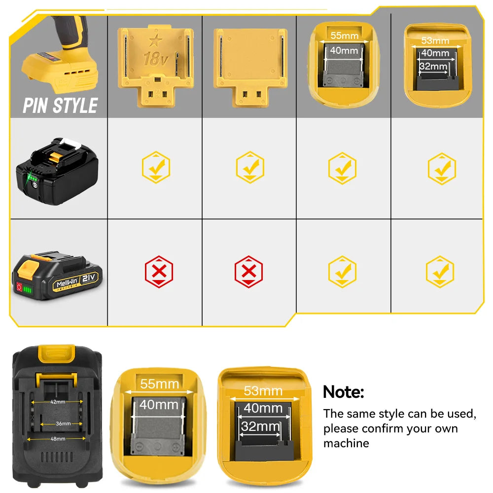MELLWIN 25+3 Torque Electric Impact Drill Set Multipurpose Cordless Electric Screwdriver Power Tool For Makita 18V Battery Pin