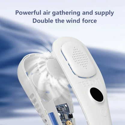 Lenovo Neck Bladeless Fan Mini Ultra Long Life Portable Lazy Silent Fan Usb Charging Student Sports Office 2026 New