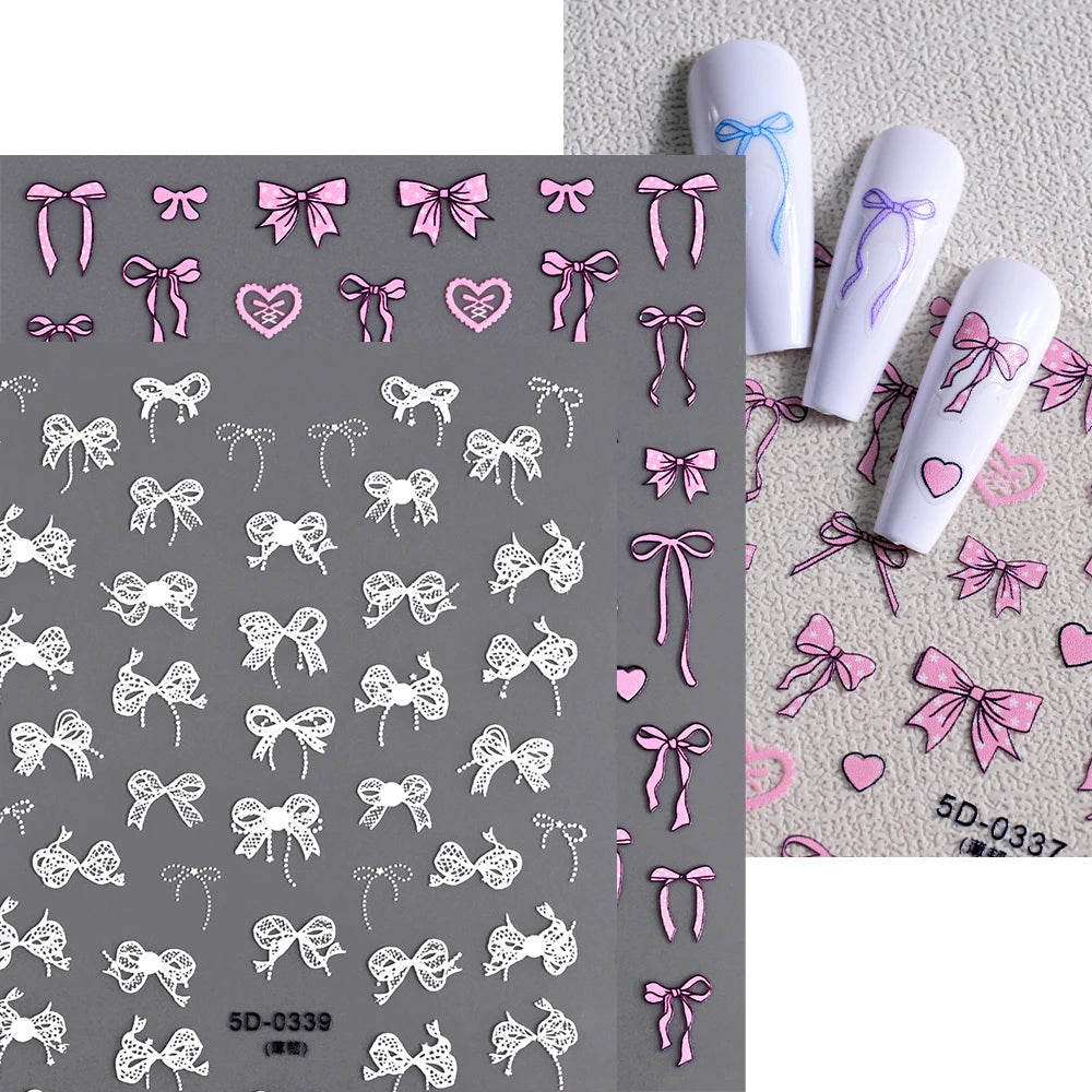 2Sheets French Gradient Line Nail Art Stickers 3D Self-Adhesive White+Black Slider Design Stencil Manicure Guides DIY Nail Decor