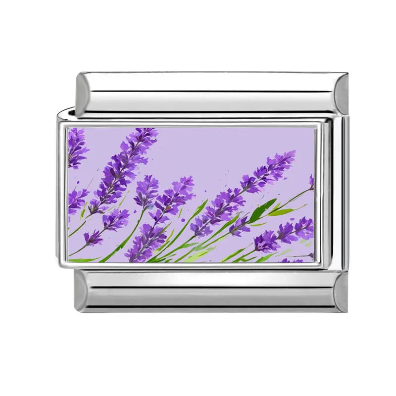 2025 Women's Fashion Colorful Flowers Oil Painting Style Series Italian Charms Fit 9mm Stainless Steel Bracelet DIY Jewelry Gift