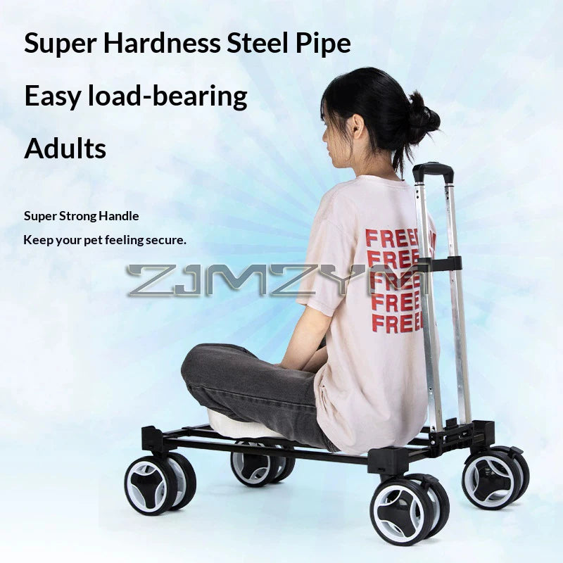 Portable Pet Trolley Case, Fashionable Detachable Dog Trolley Case, Foldable Pet Bag Cat Travel Carrier Bag