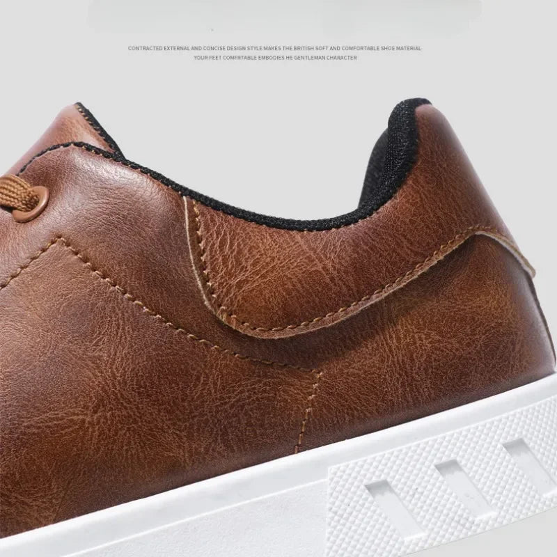 Casual Shoes Loafers British Leather Sneakers Flats Shoes Classic Men Leather Shoes Spring Summer New Trendy Designer Loafers