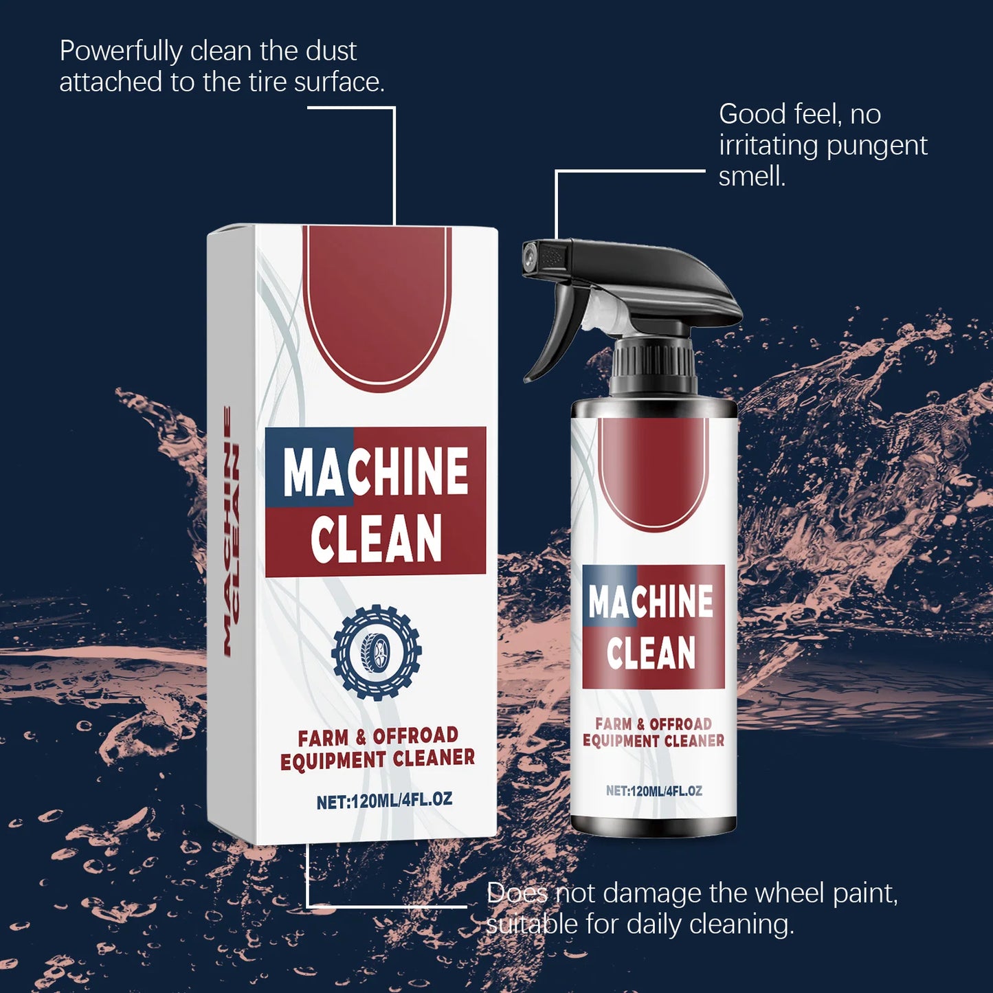 Car tire cleaner, tire care; removes brake dust and road grime; protects the tire surface; long-term care