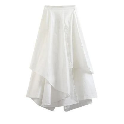 Women Skirts Gothic Irregular Skirts Pants Women High Waist White Black Long Skirts Female Pleated Skirts Culottes Women Clothes