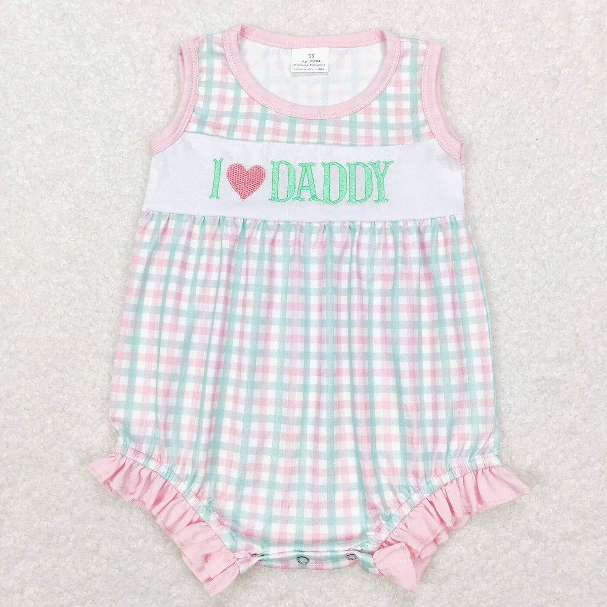 Wholesale Baby Girl Newborn Birthday Balloons Romper Bubble Embroidery Pink Plaid Bows Jumpsuit Kids Toddler Summer Clothes