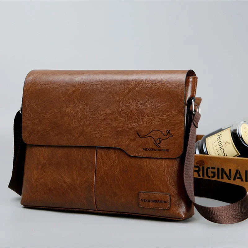 Business Shoulder Bag For IPAD PU Leather Business Handbag Men Messenger Bag Large Side Sling Bag Fashion Man Crossbody Bag