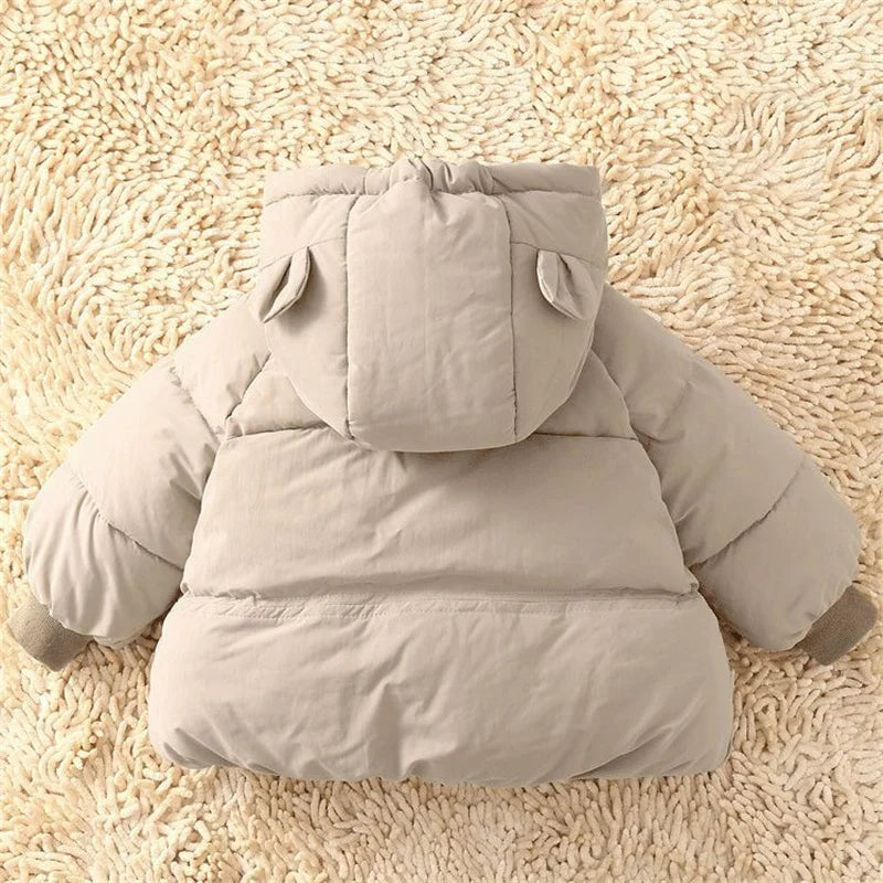 Winter Thick Warm Jackets Autumn Big Kids Padded Down Cotton Clothes Boys Girls Hooded Parka Coats Children Outerwear 2-6 Years