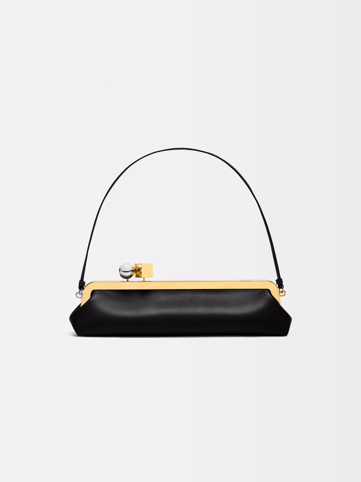 Long Clutch Bag with Removable Shoulder Strap, Women's Fashionable Baguette Bag, Luxury Designer Clip Handbag Purses for Ladies
