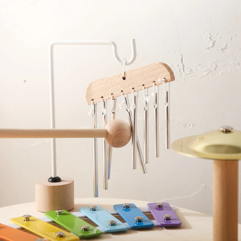 Baby Educational Toys Wooden Aeolian Bells Montessori Children's Musical Toys Xylophone Newborn Birthday Gifts Music Table Toys