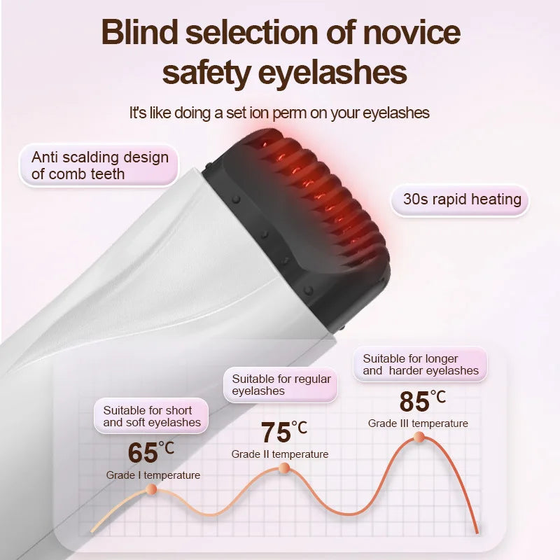 Heated Eyelash Curler Electric 3Modes Eye Lashes Eyelash Grafting Long Lasting Makeup Tools