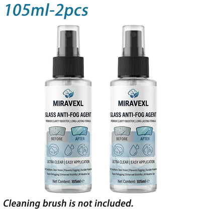 Car Anti‑Fog Spray Kit, Windshield Glass Anti‑Fog Agent with Cleaning Brush & Pads, Long Lasting Defogger for Auto Window Safety