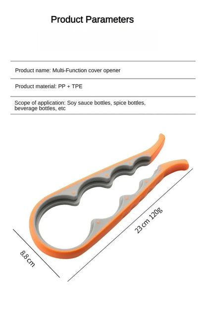 1PC 4-in-1 Multi-Function Non-Slip Kitchen Bottle And Can Opener Twist Labor-Saving Bottle Lid Opener for Easy Home Use