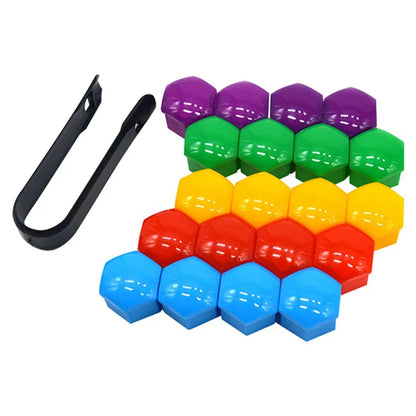 17mm/19mm/21mm 20Pcs Car Wheel Nut Caps Protection Covers Caps Auto Hub Screw Cover Black Car Tire Bolt Nut Cap Tyre Decoration