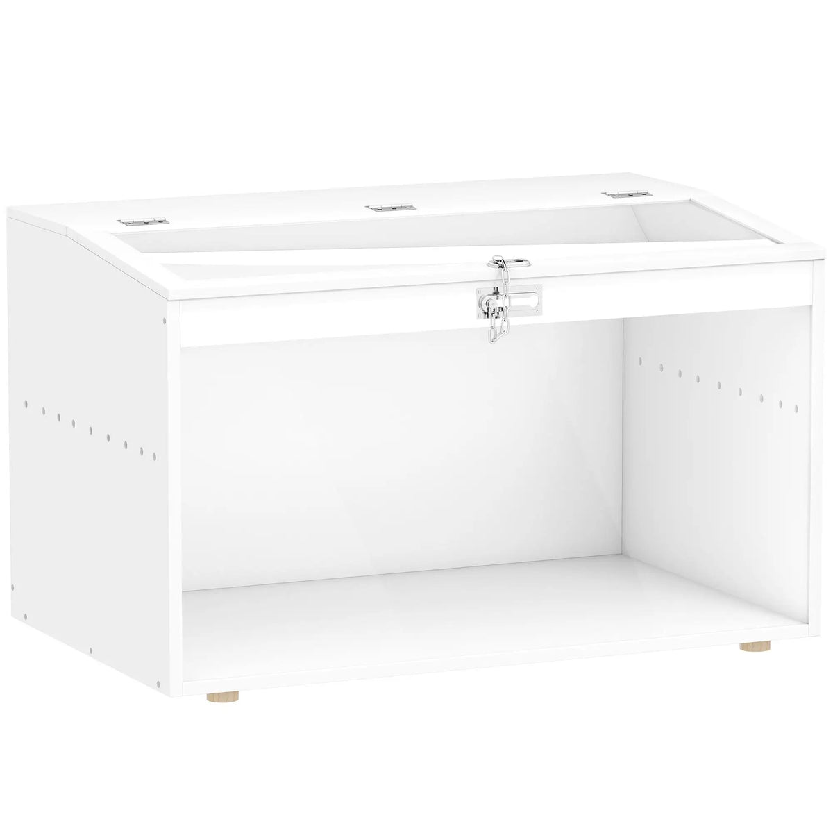 White hamster cage 80x50x50 cm plastic with a hinged lid & acrylic window for small animals