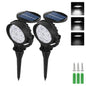 9 LED Solar Spot Lights IP65 Waterproof Outdoor RGB Solar Landscape Lights Brightness Adjustable for Garden Yard Palm Trees