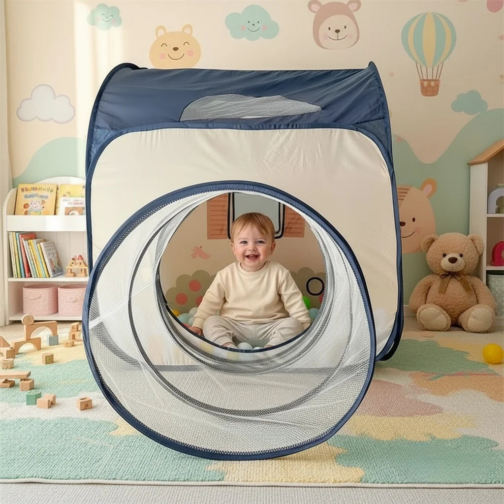 Fun Play Tent with Crawling Tunnel, Large Pop-Up Toy Castle Tent, Portable Toy Playhouse, Great Outdoor Party Tent and Beach Toys, Birthday/Christmas/Thanksgiving/Halloween Party Decorations, Holiday Gifts, Accessories Not In