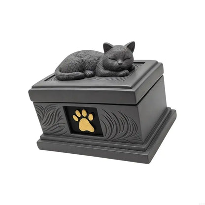 Pet Memorials Ornaments Resins Cats Asleep Urn Ashes Container Organizers for Animal Funeral Cremations and Cremations Gift 37JD