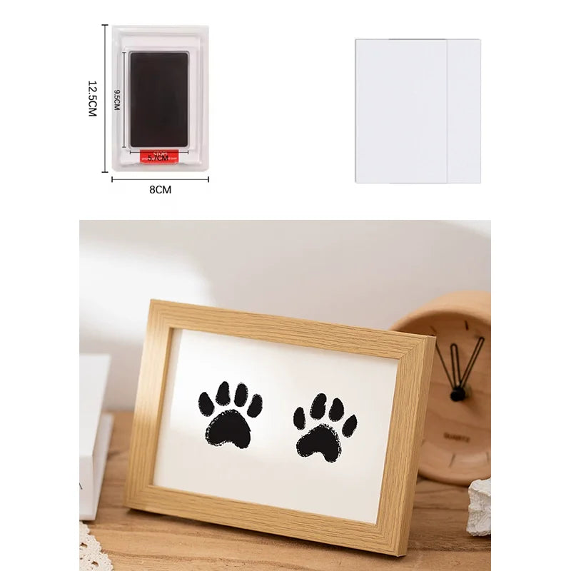 5 Inch Solid Wood Picture Frame Inkless Ink Pad Kit Baby Hand Foot Print Pet Paw Imprint Frame Keepsake Decor Indoor Display