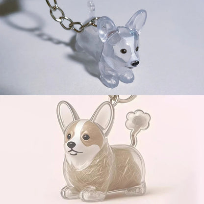 (HB05)Clear Puppy Hair Memorial Keepsake Capsule Pet Dog Fur Container DIY Pendant Keychain Decor Pet Lovers Home Display Gifts