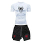Men's Workout Compression Set Y2K Spider Printed Gym Tshirts Breathable Running Shorts Quick Dry Sports Rash Guard Sportwear Set