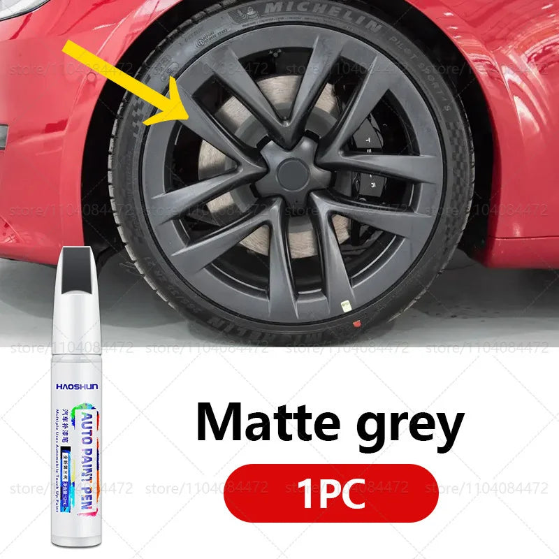 For Tesla Model 3 Y S X car wheel scratches repair pen Matte black dark gun gray silver black multiple colors Paint Repair Pen