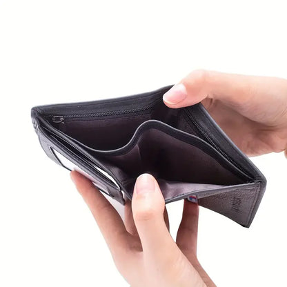 Mens Wallet Genuine Leather RFID Blocking Vintage Vertical Short Credit Card Holder Coin Purse Money Bag Slim Travel Gift
