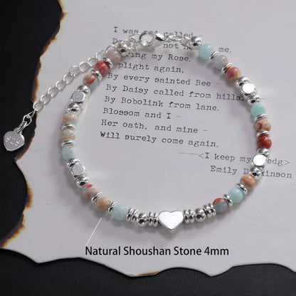 VENTFILLE 925 Sterling Silver Line Extremely Fine Bracelet for Women Love Haert Bead Korean Ins Sweet Jewelry Gift Dropshipping