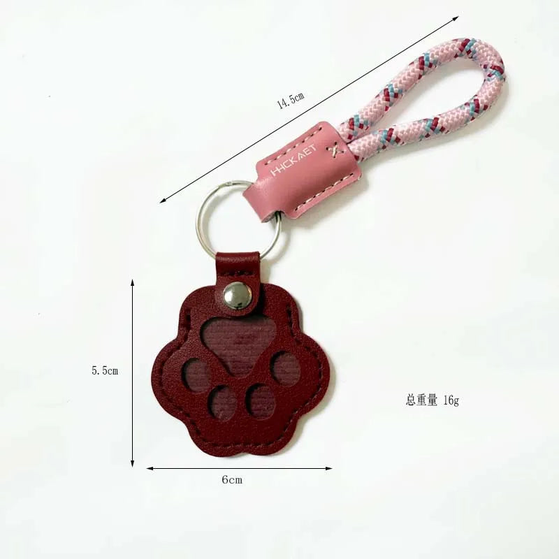 S9 Dual Pack Pet Hair Storage Keychains, Cute Paw Shape Leather Keyring, Furry Friend Memory Fur Keepsake for Pet Owners
