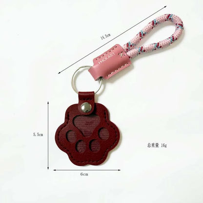 S9 Dual Pack Pet Hair Storage Keychains, Cute Paw Shape Leather Keyring, Furry Friend Memory Fur Keepsake for Pet Owners