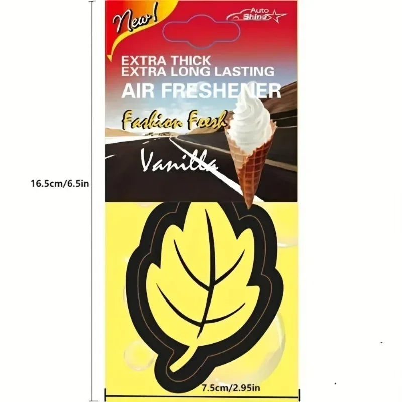 60/120/240/360/600pcs Leaf Shape Car Air Freshener Natural Scented Tea Paper Auto Hanging Vanilla Perfume Fragrance
