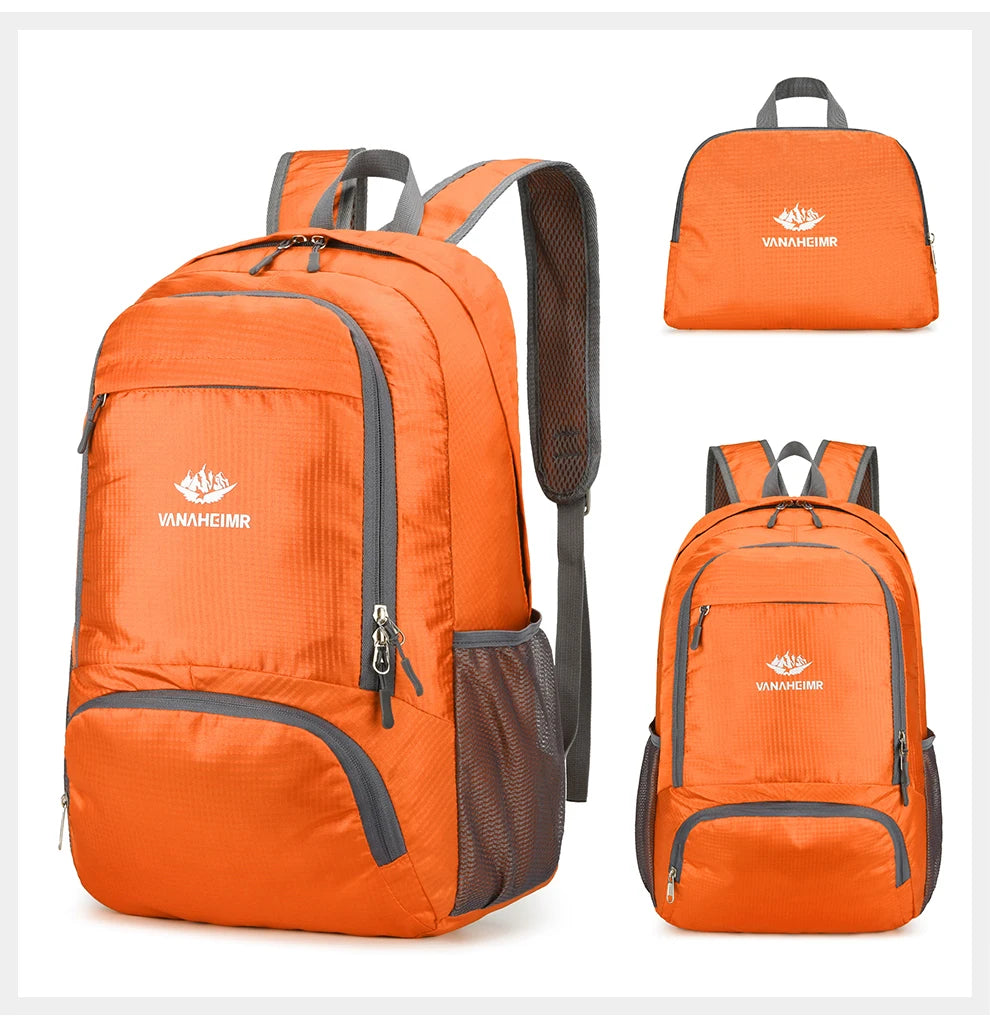 23L Packable Backpack Foldable Ultra Light Outdoor Duffle Bag Big Folding Knapsack Hiking Travel Rucksack Mountaineering Daypack