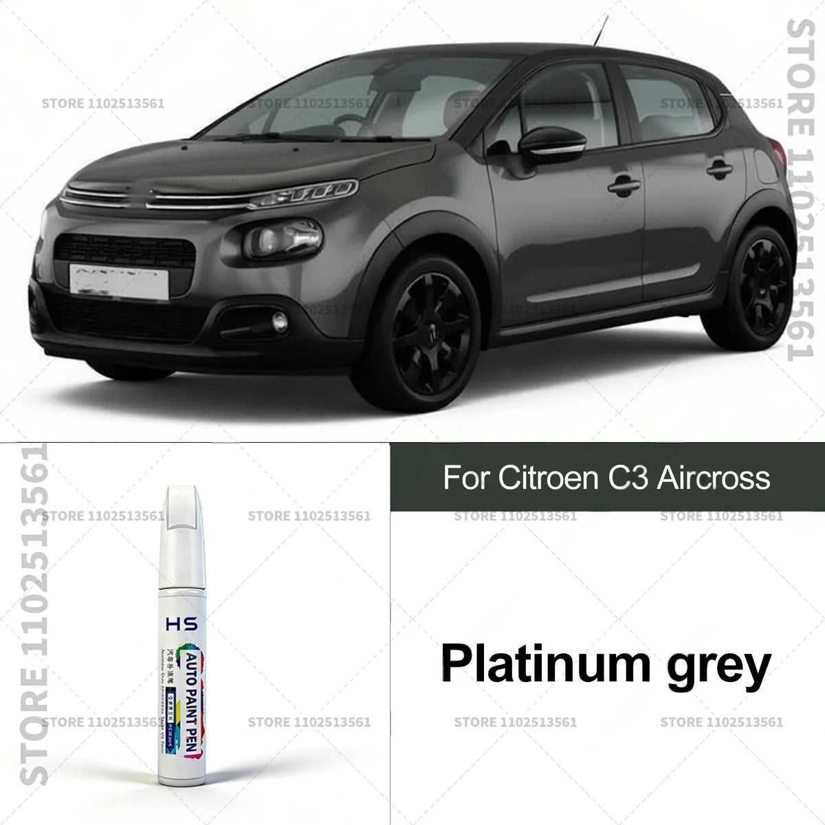 Touch Up Paint Pen Quick Repair Car Scratch Chip Paint Brush Cosmo blue black Montana green Ploar white For Citroen C3 Aircross