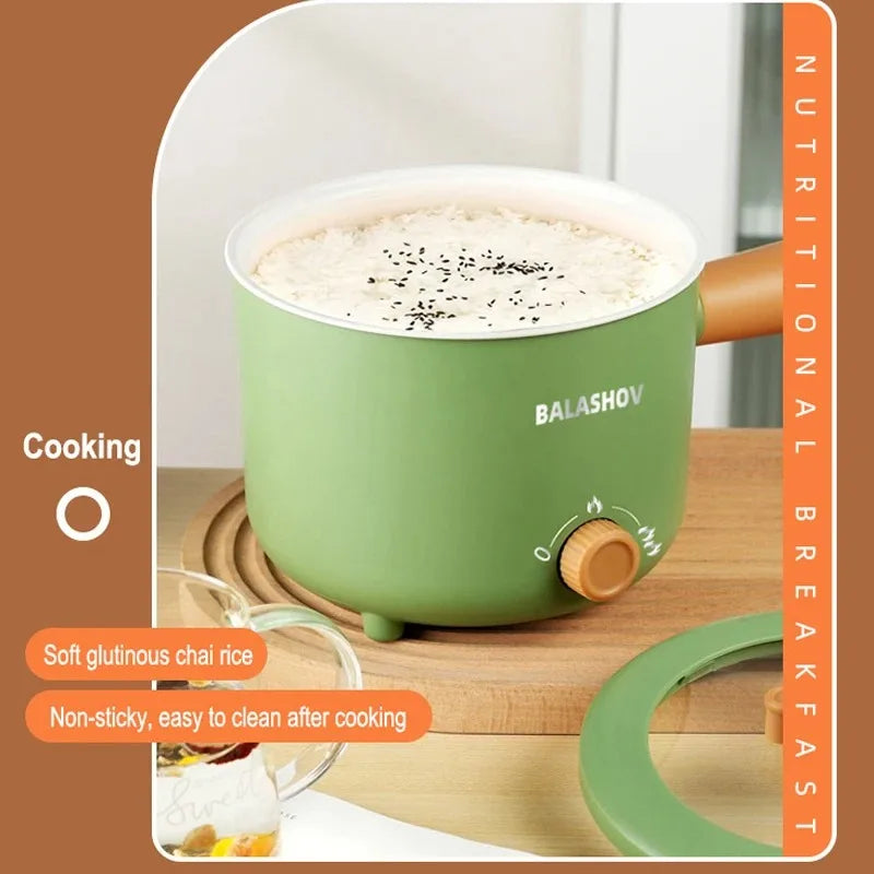 1.8L Mini Portable Electric Rice Cooker Non-Stick Inner Pot Multifunctional Rice Cooker Auto Keep Warm, Compact Space Saving Multi Cooking Pot for Rice Porridge Soup Noodles, Household Dorm Office Travel Kitchen Appliance for