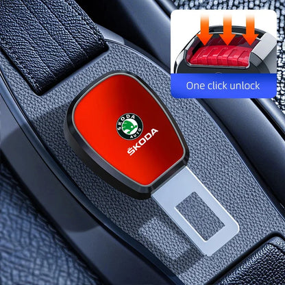 Car Seat Belt Buckle Plug Auto Safety Strap Extension Accessories interior For Skoda Octavia Superb Rapid Kodiaq Karoq Fabia VRS