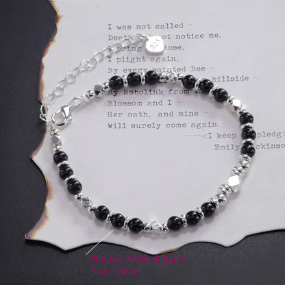 VENTFILLE 925 Sterling Silver Line Extremely Fine Bracelet for Women Love Haert Bead Korean Ins Sweet Jewelry Gift Dropshipping