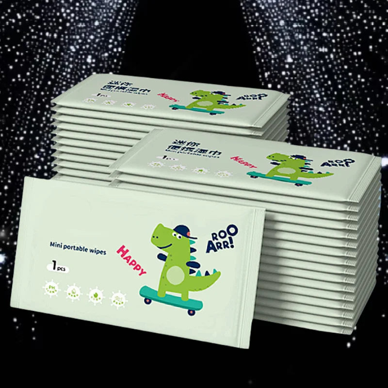 100/200 Portable Travel Wipes - Made of Non-Woven Fabric, a Must-Have for Camping and Outdoor Hygiene, Featuring Cartoon Designs and a Tissue Box, Suitable for Hiking, Picnics, and Travel, with Fun Packaging and Safe Packagin