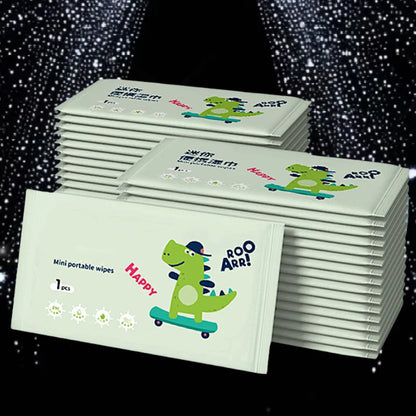 100/200 Portable Travel Wipes - Made of Non-Woven Fabric, a Must-Have for Camping and Outdoor Hygiene, Featuring Cartoon Designs and a Tissue Box, Suitable for Hiking, Picnics, and Travel, with Fun Packaging and Safe Packagin