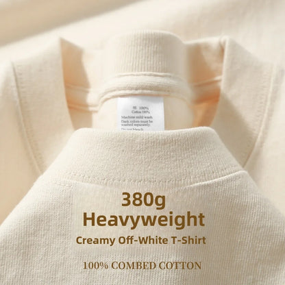 300g Cotton T Shirts Men Short Sleeved Heavyweight Summer Round Neck Loose Breathable Shirt for Men Women Basic Tee