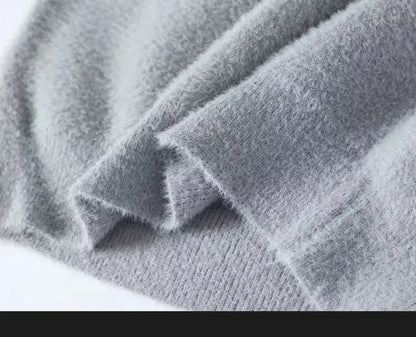 New Men's Plush Sweater Pullovers Korean Winter Warm O Neck Colorblock Sweater High Quality Cool Top Fashionable Men's Clothing