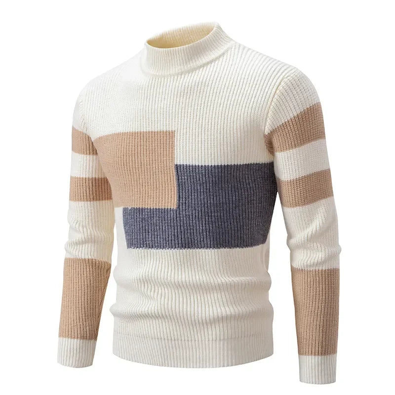 New Autumn and Winter Casual Warm Neck Sweater Knit Pullover Tops  Man Clothes