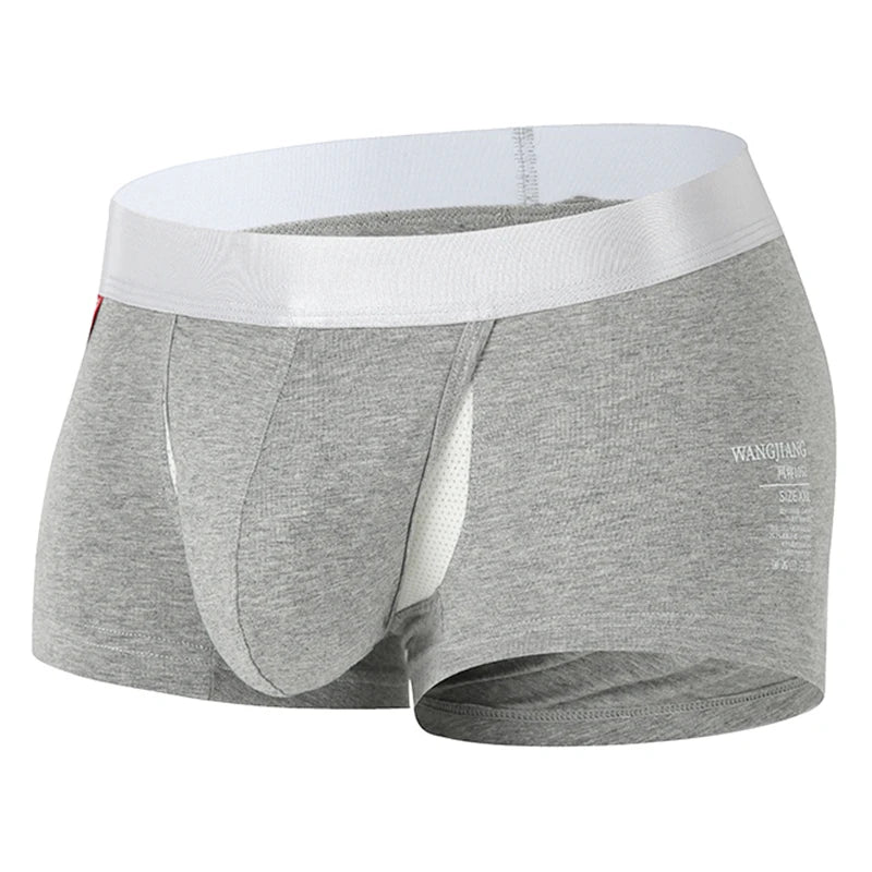 Open Front Underwear Men Cotton Sexy Men's Boxer Shorts Panties Breathable Pouch Bulge Underpants Male