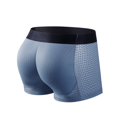 Men Trunks Built-in Fake Butt Hip Lifter Enhancer Shorts Boxer Briefs Padded Underwear Shapewear Underpants Nylon  Breathable