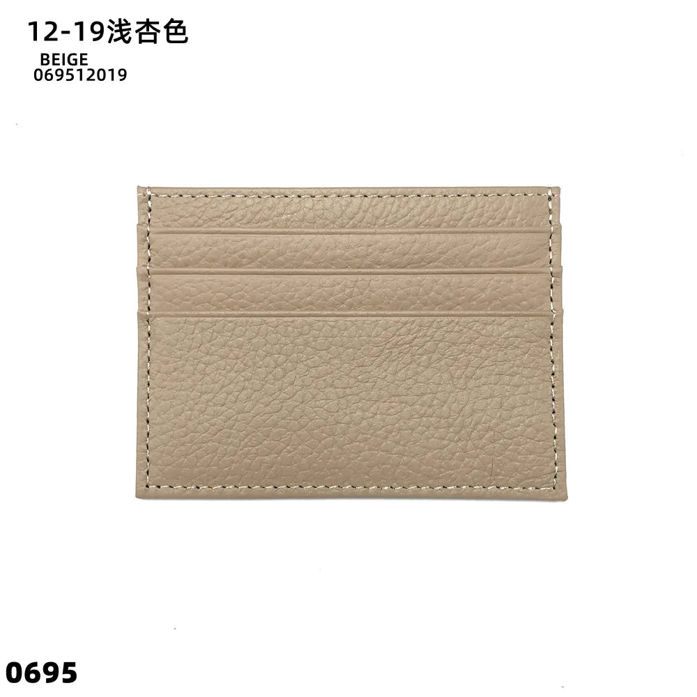 Custom Company Logo Cowhide Card Holder Woman Man Fashion Slim Mini Card Bag Genuine Leather Engrave Name Luxury Casual Purse