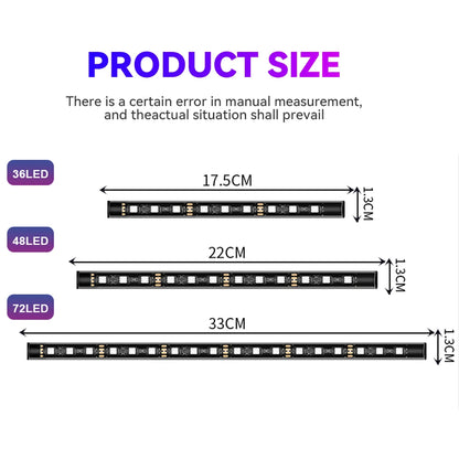 Car Interior Light Ambient Light with USB Cigarette Decorative Lamps RGB Car Footwell Light with Remote/Voice Control