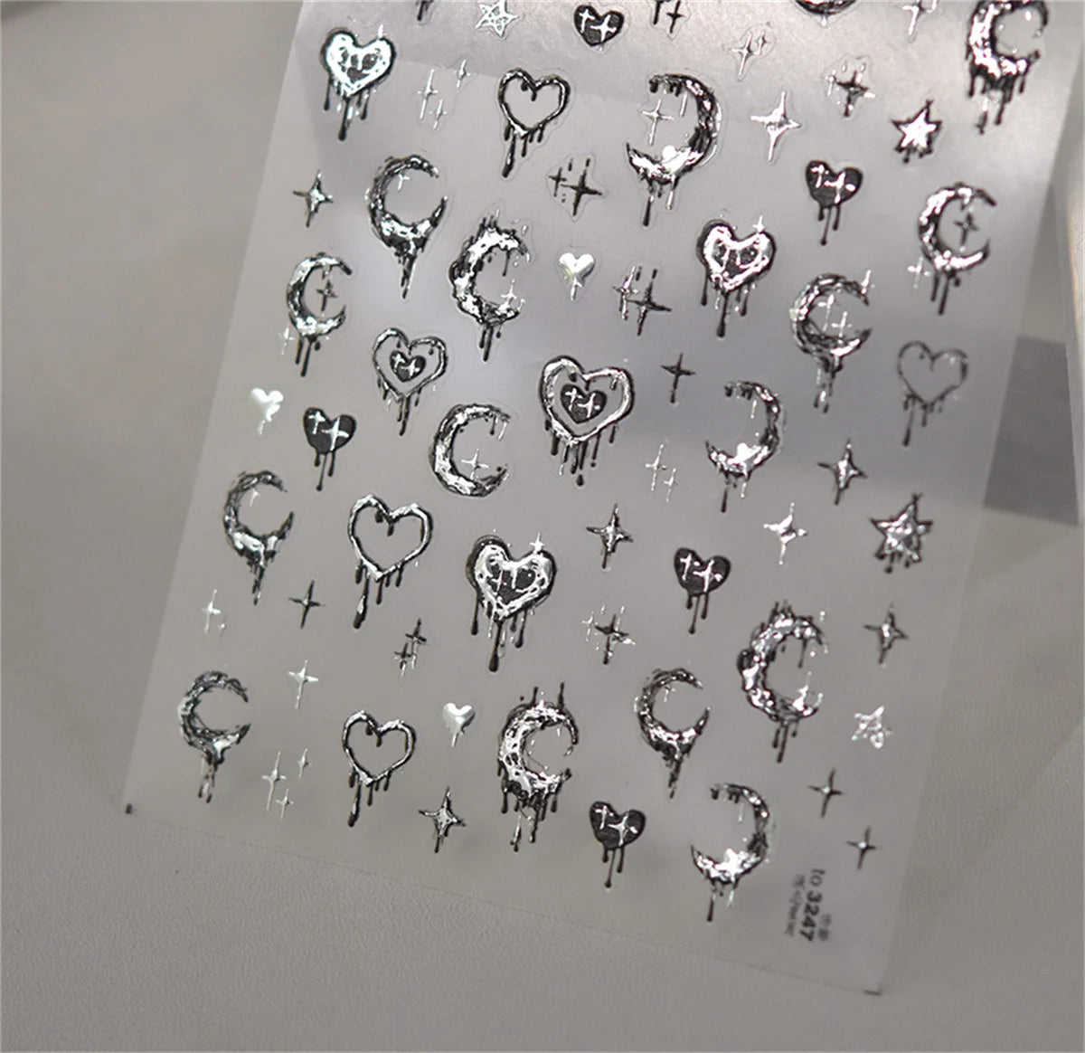 1PC 5D Korean Bronzing Nail Stickers Japanese Gold Silver Star Moon Luxury DIY Nail Art Decoration Decals Manicure Accessories