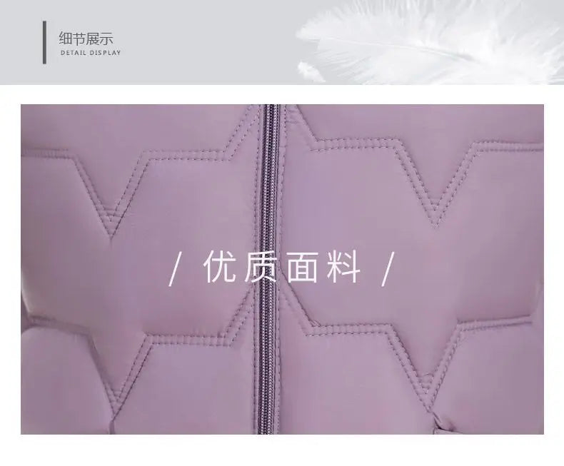 Fashion Women Down Cotton Jackets Vests Solid Stand Collar Zipper Cardigan Thicken Autumn Winter Warm Casual Sleeveless Coats