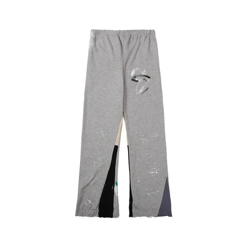 Luxury Cotton Graffiti Patchwork Casual Pants Mens 2024 New Brand Clothes Women Retro High Street Sweatpants Graphic Trousers
