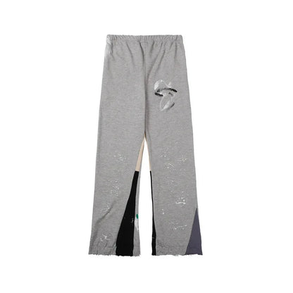 Luxury Cotton Graffiti Patchwork Casual Pants Mens 2024 New Brand Clothes Women Retro High Street Sweatpants Graphic Trousers
