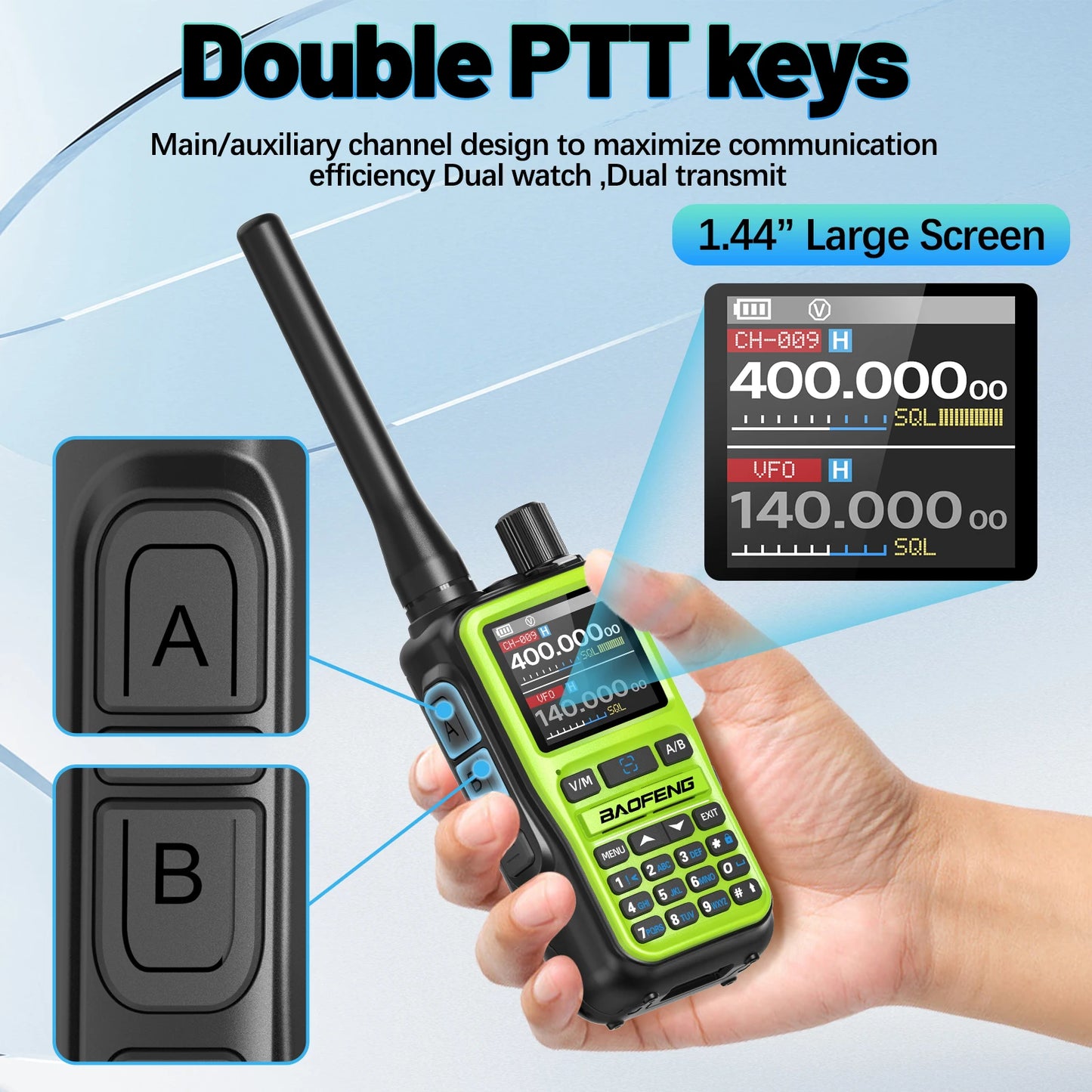 Baofeng UV-5R Mini Walkie Talkie Bluetooth Programming APP Long Range 999 Channels Radio With Protective Case Tactical Antenna